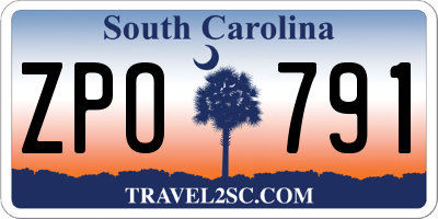 SC license plate ZPO791