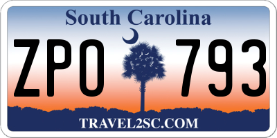 SC license plate ZPO793