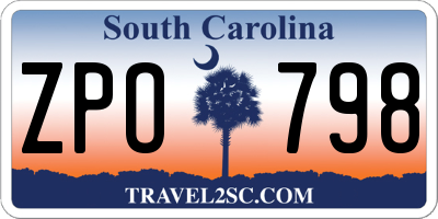 SC license plate ZPO798