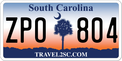 SC license plate ZPO804