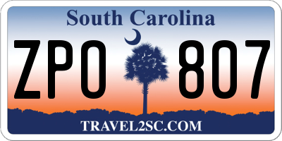 SC license plate ZPO807