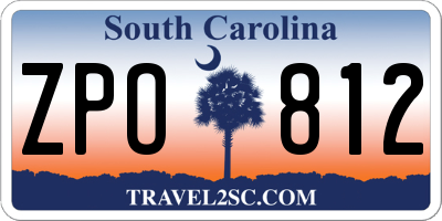 SC license plate ZPO812