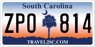 SC license plate ZPO814
