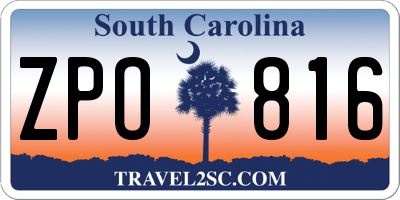 SC license plate ZPO816