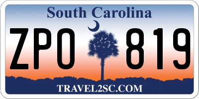 SC license plate ZPO819