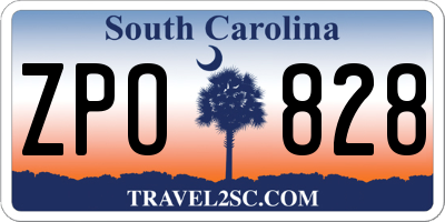 SC license plate ZPO828