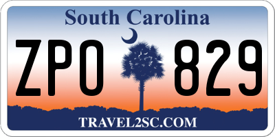 SC license plate ZPO829