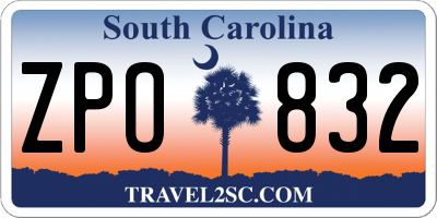 SC license plate ZPO832