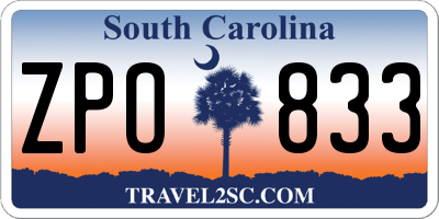 SC license plate ZPO833