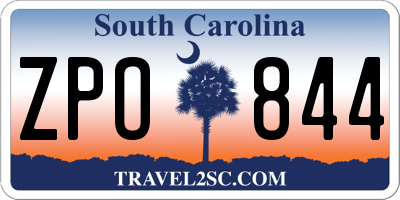 SC license plate ZPO844