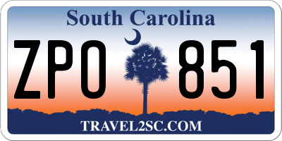 SC license plate ZPO851