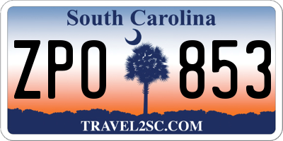 SC license plate ZPO853