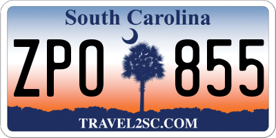 SC license plate ZPO855