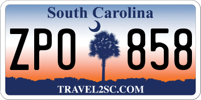 SC license plate ZPO858