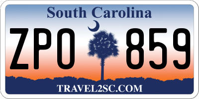 SC license plate ZPO859