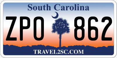 SC license plate ZPO862