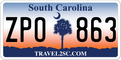 SC license plate ZPO863