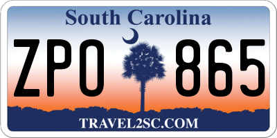 SC license plate ZPO865