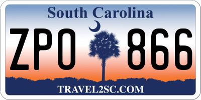 SC license plate ZPO866