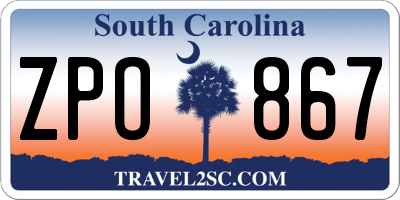 SC license plate ZPO867