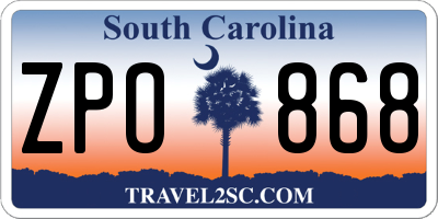 SC license plate ZPO868