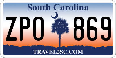 SC license plate ZPO869