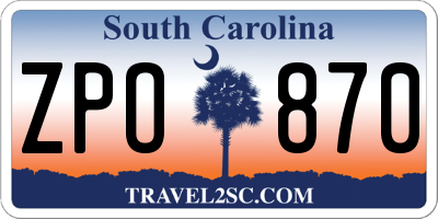 SC license plate ZPO870