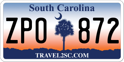 SC license plate ZPO872