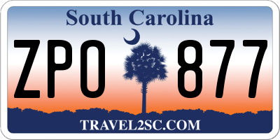 SC license plate ZPO877