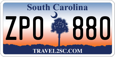 SC license plate ZPO880