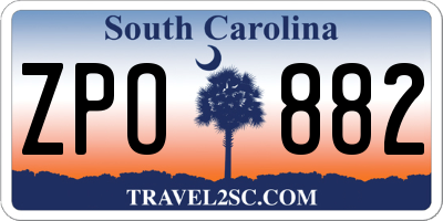 SC license plate ZPO882
