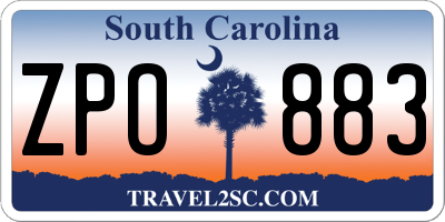 SC license plate ZPO883