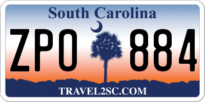SC license plate ZPO884