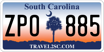 SC license plate ZPO885
