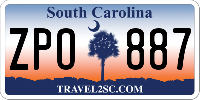 SC license plate ZPO887