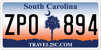 SC license plate ZPO894
