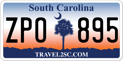 SC license plate ZPO895