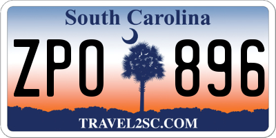 SC license plate ZPO896