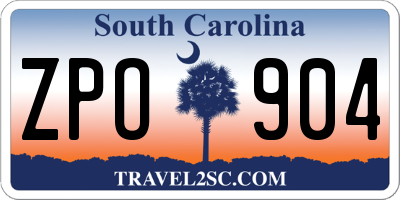 SC license plate ZPO904