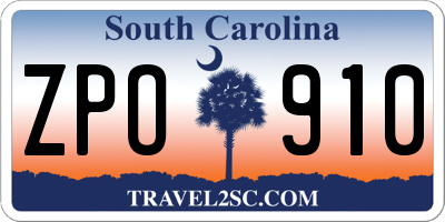 SC license plate ZPO910
