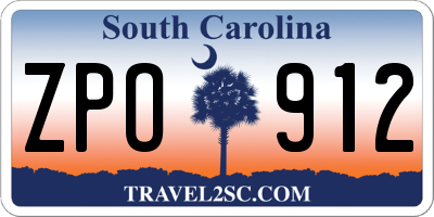 SC license plate ZPO912