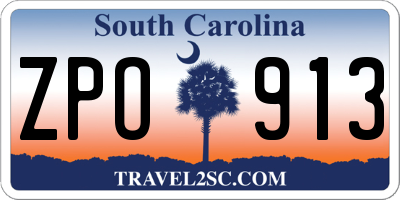 SC license plate ZPO913