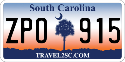SC license plate ZPO915