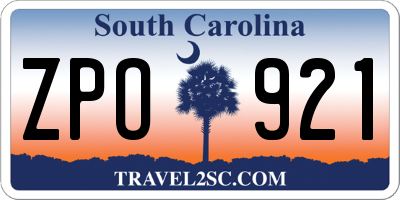 SC license plate ZPO921