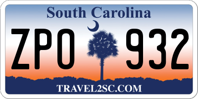 SC license plate ZPO932