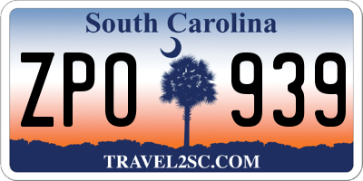 SC license plate ZPO939