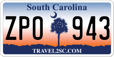 SC license plate ZPO943