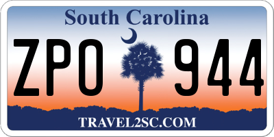SC license plate ZPO944