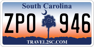 SC license plate ZPO946