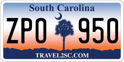 SC license plate ZPO950